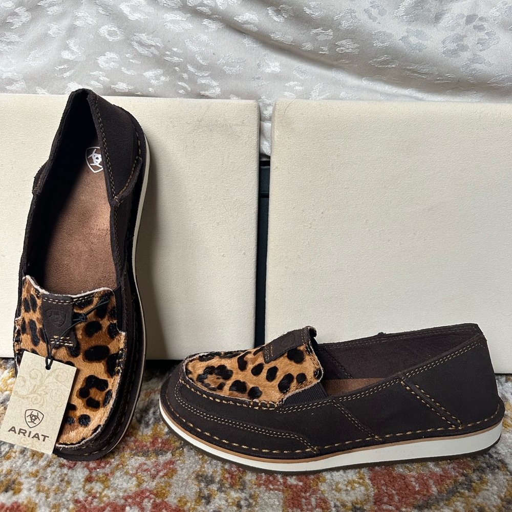 Ariat Women's Brown and Leopard Print Loafers